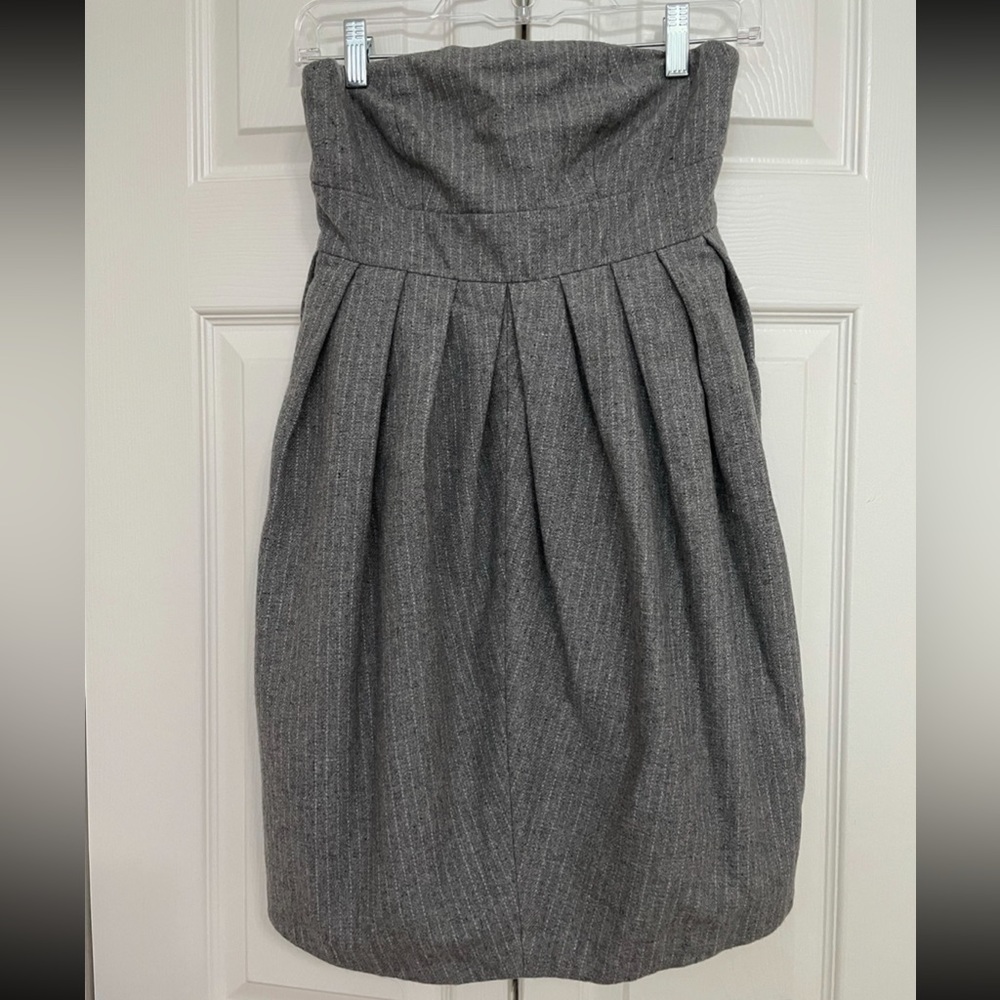 Wool strapless mini dress